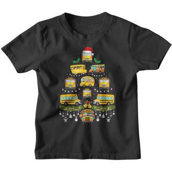 School Bus Christmas Tree Funny Back To School Christmas Youth T-shirt - Thegiftio UK