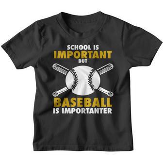 School Is Important But Baseball Is Importanter Funny Shirt Youth T-shirt - Thegiftio UK