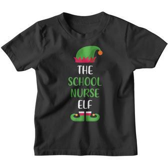 School Nurse Elf Family Matching Group Christmas Pajama Gift Youth T-shirt - Thegiftio UK