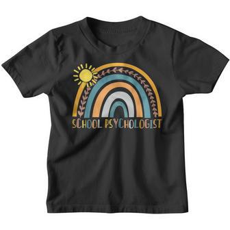 School Psychologist - Vintage Retro Color Rainbow And Sun Youth T-shirt - Thegiftio UK