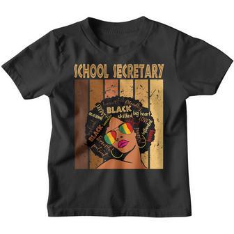 School Secretary Afro African American Black History Month Youth T-shirt - Thegiftio UK