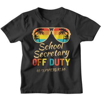 School Secretary Off Duty Sunglasses Beach Sunset Youth T-shirt - Thegiftio UK
