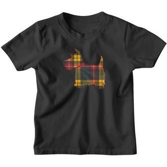 Scottie Dog Scottish Buchanan Tartan Plaid Youth T-shirt - Thegiftio UK