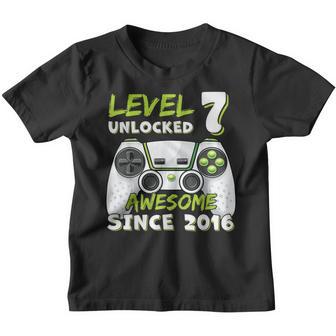 Seven 7Yr Bday Son Boy Funny Gamer 7Th 7 Years Old Birthday V2 Youth T-shirt - Thegiftio UK