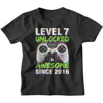 Seven 7Yr Bday Son Boy Funny Gamer 7Th 7 Years Old Birthday V3 Youth T-shirt - Thegiftio UK
