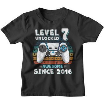 Seven 7Yr Bday Son Boy Funny Gamer 7Th 7 Years Old Birthday Youth T-shirt - Thegiftio UK