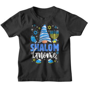 Shalom Gnome Menorah Dreidel Hanukkah Chanukah Jewish Girls V5 Youth T-shirt - Thegiftio UK
