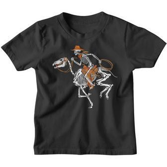 Skeleton Cowboy Riding Horse Halloween Rider Costume Men V5 Youth T-shirt - Thegiftio UK