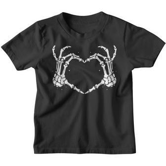 Skeleton Hands Heart Sign Bones Costume Funny Halloween Youth T-shirt - Thegiftio UK