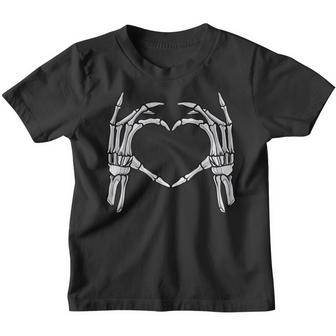 Skeleton Hands Heart Sign Retro Halloween Costume Women Girl V2 Youth T-shirt - Thegiftio UK