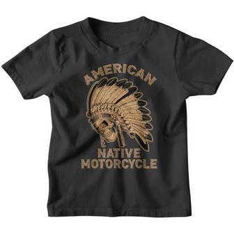 Skull Native Indian Vintage American Motorcycle Youth T-shirt - Thegiftio UK