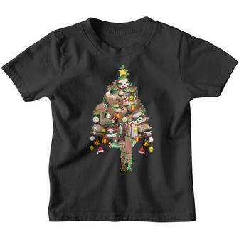 Sloth Christmas Tree Lights Xmas Lover Merry Slothmas Pajama Youth T-shirt - Thegiftio UK
