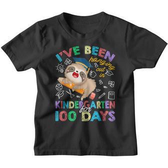 Sloth Hanging Out In Kindergarten Student 100 Days Of School Youth T-shirt - Thegiftio UK