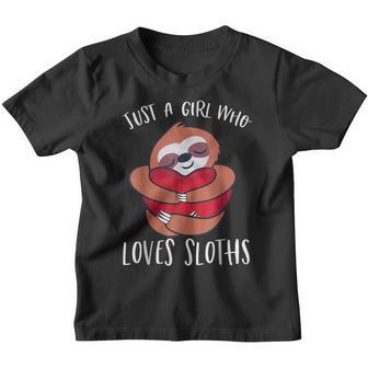 Sloth Women Girls Sloth Lover Valentines Day Girls Youth T-shirt - Thegiftio UK