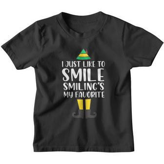 Smiling Is My Favorite Christmas Elf Buddy Youth T-shirt - Monsterry UK
