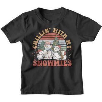 Snowman Christmas Chillin With My Snowmies Ugly Gift Youth T-shirt - Thegiftio UK