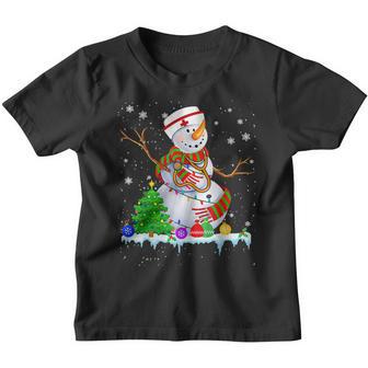 Snowman Nurse Christmas Lights Xmas Tree Snowman Nurse Youth T-shirt - Thegiftio UK