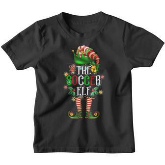 Soccer Elf Christmas Group Sporty Xmas Lights Gifts Men Boys Youth T-shirt - Thegiftio UK