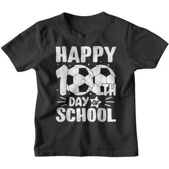 Soccer Happy 100Th Day Of School Kids Teacher Youth T-shirt - Thegiftio UK