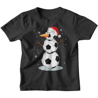 Soccer Snowman Santa Hat Christmas Soccer Lover Kids Youth T-shirt - Thegiftio UK