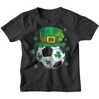 Soccer St Patricks Day Leprechaun Shamrock Boys Kids Youth T-shirt - Thegiftio UK
