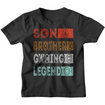 Son Brother Gaming Legend Coll Gamer Gaming Fathers Day Youth T-shirt - Thegiftio UK
