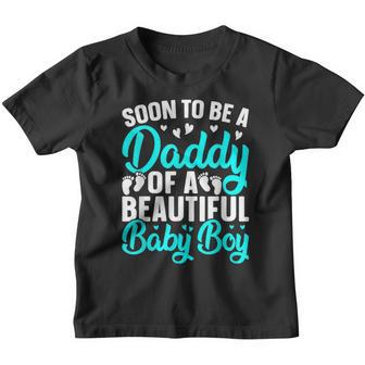 Soon To Be A Daddy Of A Beautiful Baby Boy Fathers Day Dad Youth T-shirt - Thegiftio UK
