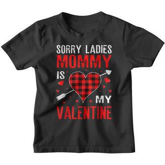 Sorry Ladies Mommy Is My Valentine Red Plaid Funny For Boys Youth T-shirt - Thegiftio UK