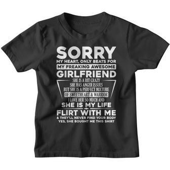 Sorry My Heart Only Beats For My Freaking Awesome Girlfriend V3 Youth T-shirt - Thegiftio UK