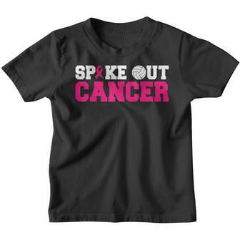 Spike Out Cancer Pink Ribbon Volleyball Breast Cancer Youth T-shirt - Thegiftio UK