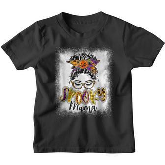 Spooky Mama Halloween Skull Witchy Mama Witch Mom Spooky Youth T-shirt - Thegiftio UK