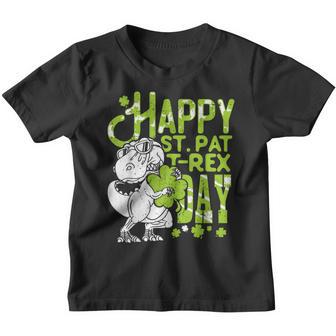 St Patricks Day Dinosaur T Rex Happy St Pat Trex Kids Boys Youth T-shirt - Thegiftio UK