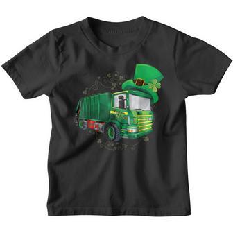 St Patricks Day Green Garbage Truck Boy Kids Youth T-shirt - Thegiftio UK