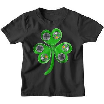 St Patricks Day Shamrock Video Gamer Gaming Kids Boys Men Youth T-shirt - Thegiftio UK