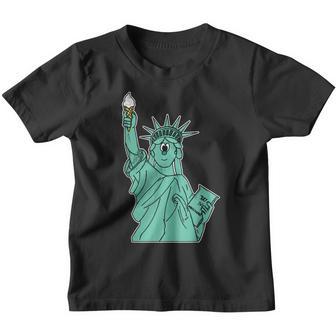 Statue Of Liberty Ice Cream Boys Girls Kids Funny 4Th July Youth T-shirt - Thegiftio UK