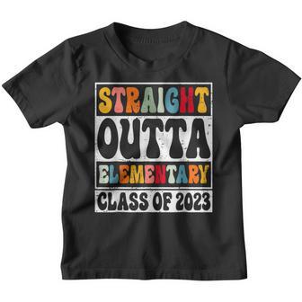 Straight Outta Elementary Class Of 2023 Senior Graduation Youth T-shirt - Thegiftio UK