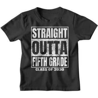 Straight Outta Fifth Grade Graduation Class 2030 5Th Grade Youth T-shirt | Mazezy