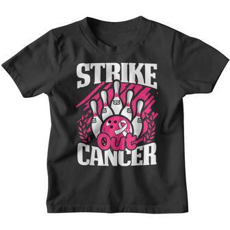 Strike Out Cancer Breast Cancer Awareness Bowling Pink Youth T-shirt - Thegiftio UK