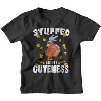 Stuffed With Cuteness Cute Thanksgiving Turkey Boys Girls Youth T-shirt - Thegiftio UK