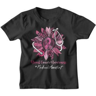 Sunflower Medical Assistant Ribbon Breast Cancer Awareness V2 Youth T-shirt - Thegiftio UK