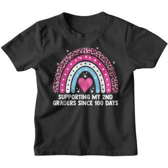 Supporting My 2Nd Graders Since 100 Days Teacher School Youth T-shirt - Thegiftio UK