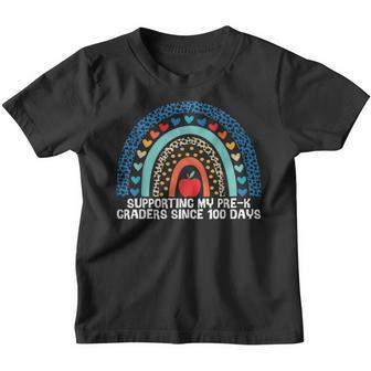 Supporting My Pre-K Graders Since 100 Days Teacher School Youth T-shirt - Thegiftio UK