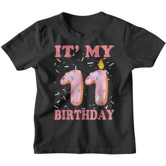 Sweet Donut Its My 11Th Birthday 11 Years Old Funny Youth T-shirt - Thegiftio UK