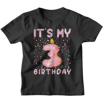 Sweet Donut Its My 3Rd Birthday 3 Years Old Funny Youth T-shirt - Thegiftio UK