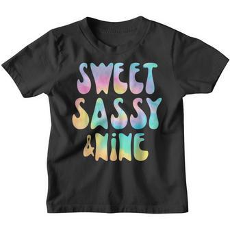Sweet Sassy And Nine 9Th Birthday Girl Tie Dye 9 Year Old Youth T-shirt - Thegiftio UK