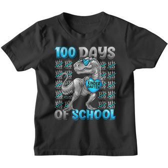 T-Rex 100 Days Of School Kindergarten 100 Days Smarter Boys Youth T-shirt - Thegiftio UK