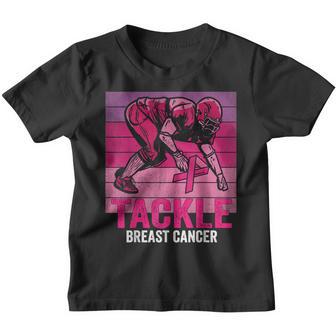 Tackle Breast Cancer Awareness Football Breast Cancer Design Youth T-shirt - Thegiftio UK