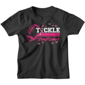 Tackle Football Pink Ribbon Breast Cancer Awareness Boys Kid V20 Youth T-shirt - Thegiftio UK