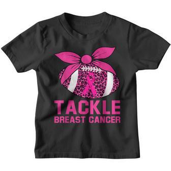 Tackle Football Pink Ribbon Breast Cancer Awareness Boys Kid V24 Youth T-shirt - Thegiftio UK