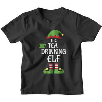Tea Drinking Elf Family Matching Group Christmas Youth T-shirt - Monsterry CA